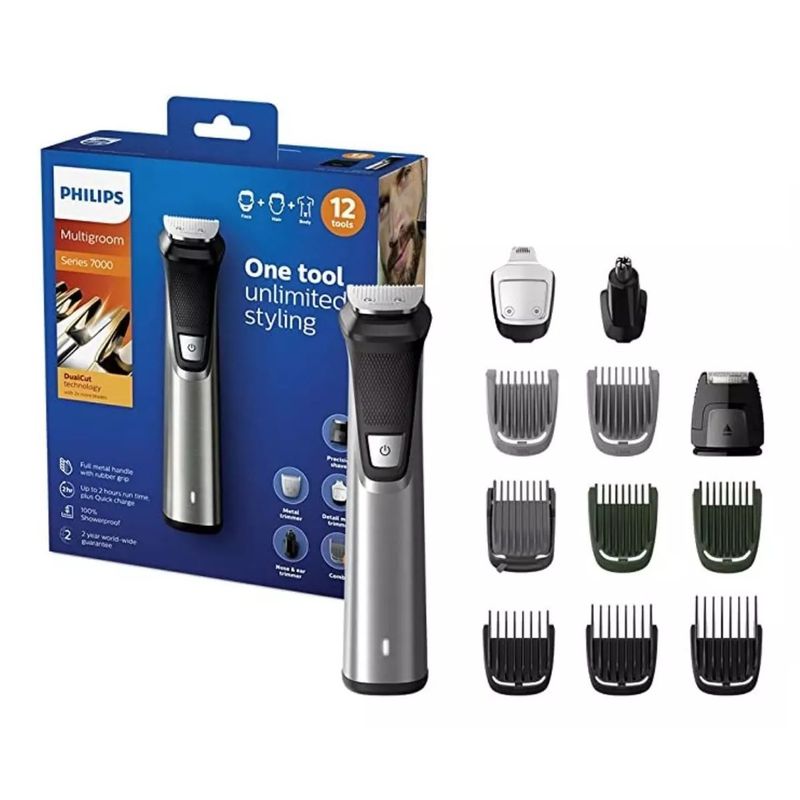 PHILIPS - Recortador Philips 12 En 1 Para Rostro, Cuerpo, Barba Mg7735