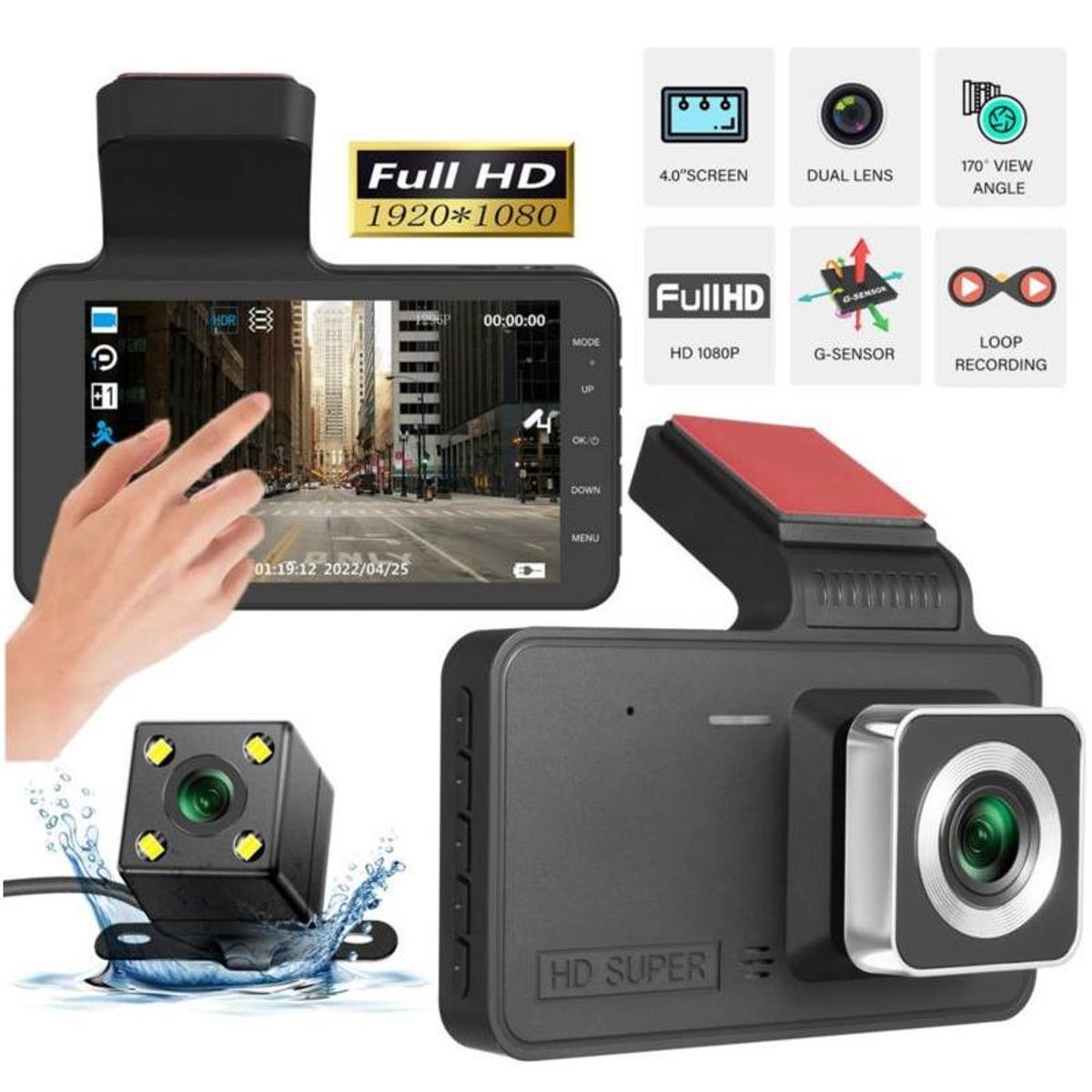 OEM - Camara Auto Y Retroceso 2 camaras DVR dual Cámara para carro