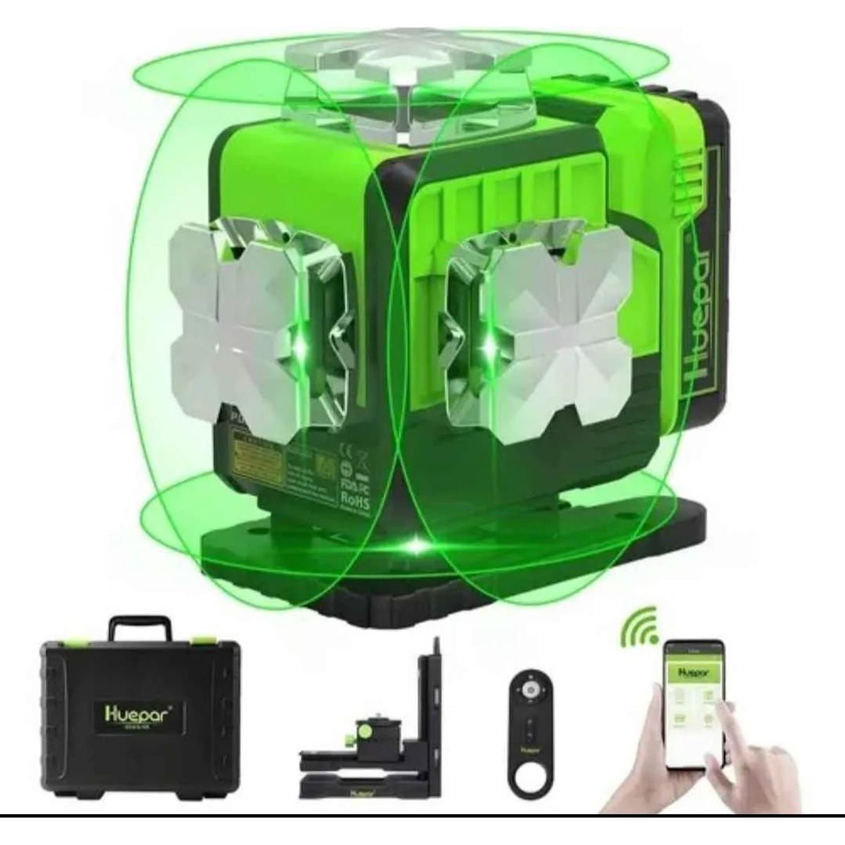 HUEPAR - Nivel láser verde Huepar P04CG 16 LINEAS VERDES bluetooth.