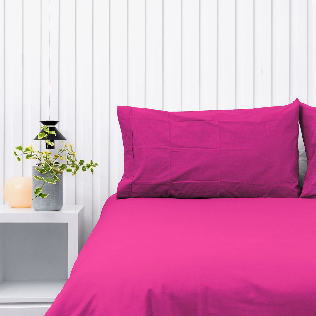 COBITEX HOME - Fundas De Almohada Lisas Fucsia 1.5 plazas 100% Algodón