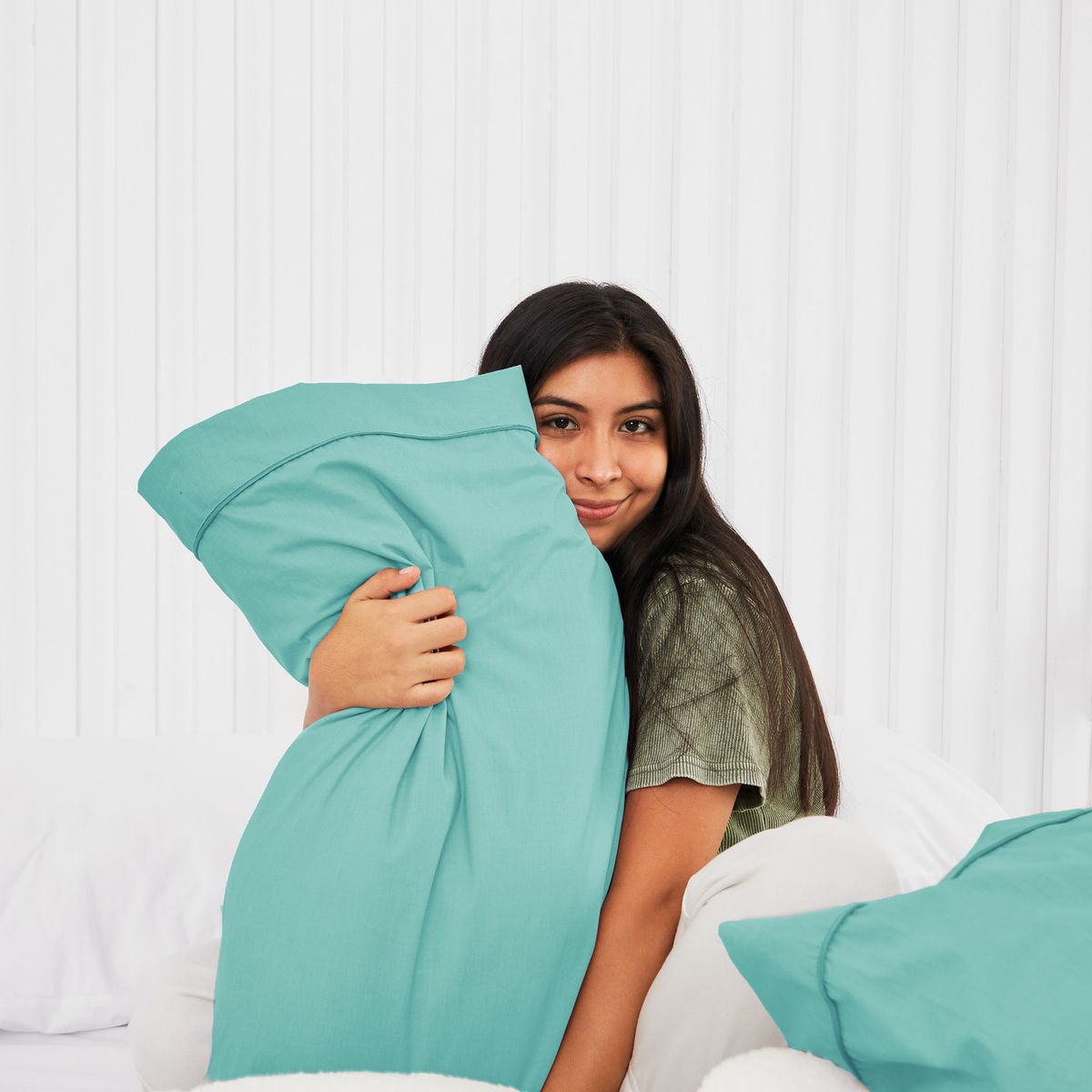 COBITEX HOME - Fundas De Almohada Lisas Turquesa 1.5 plazas 100% Algodón