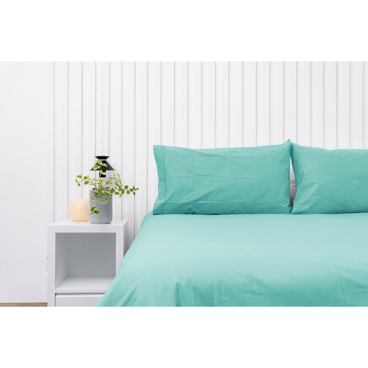 COBITEX HOME - Fundas De Almohada Lisas Turquesa King 100 Algodón