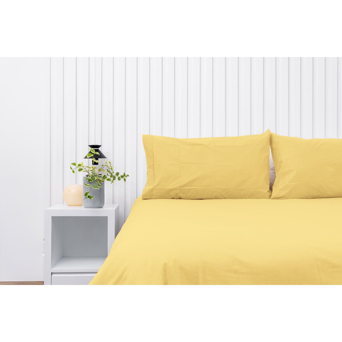 COBITEX HOME - Fundas De Almohada Lisas Amarillo 1.5 plazas 100% Algodón