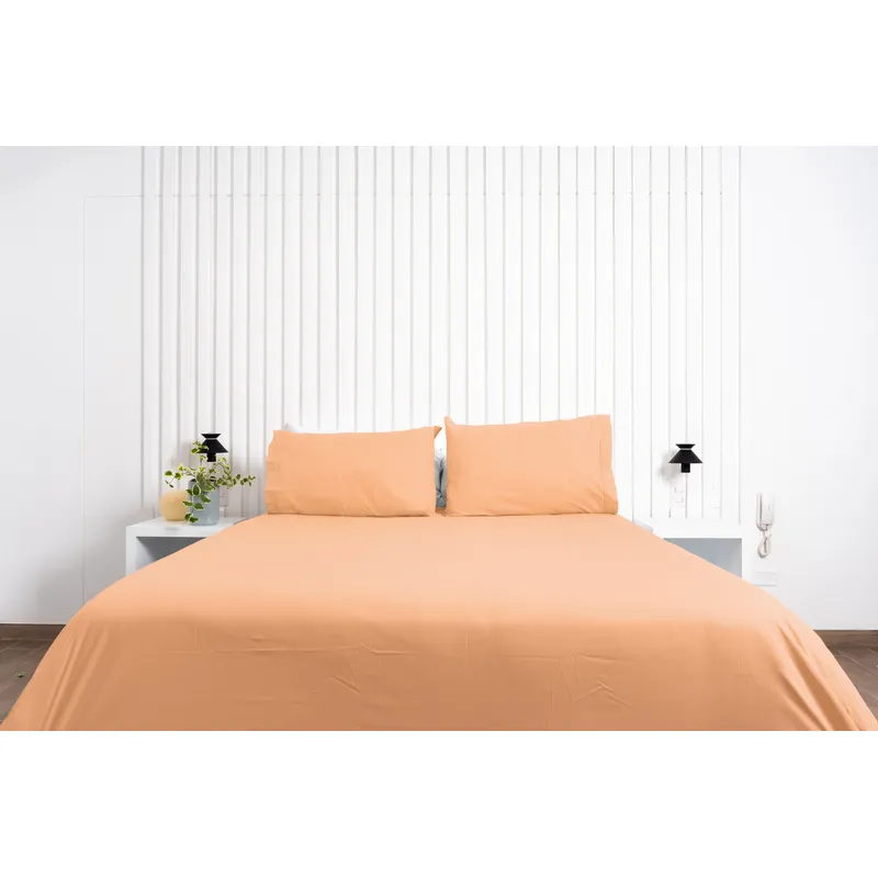 COBITEX HOME - Fundas De Almohada Lisas Melón Queen 100 Algodón