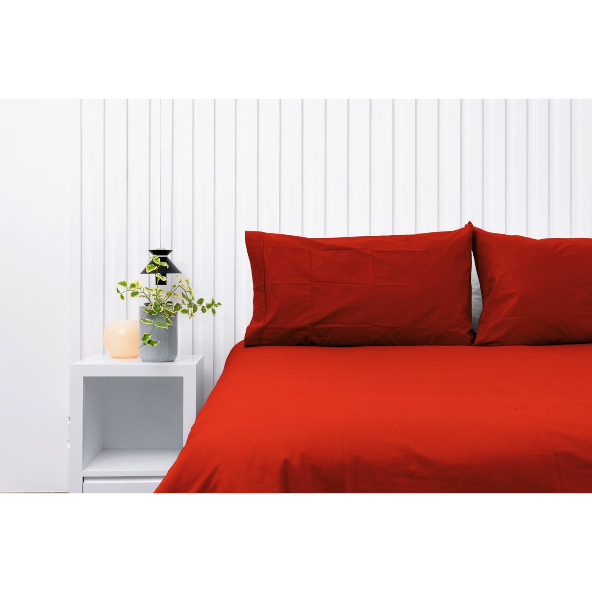 COBITEX HOME - Fundas De Almohada Lisas Rojo 2 plazas 100% Algodón