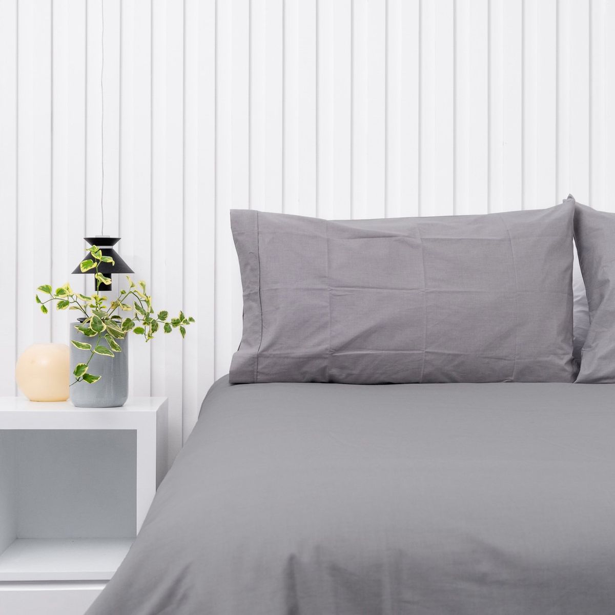 COBITEX HOME - Fundas De Almohada Lisas Plomo 2 plazas 100% Algodón