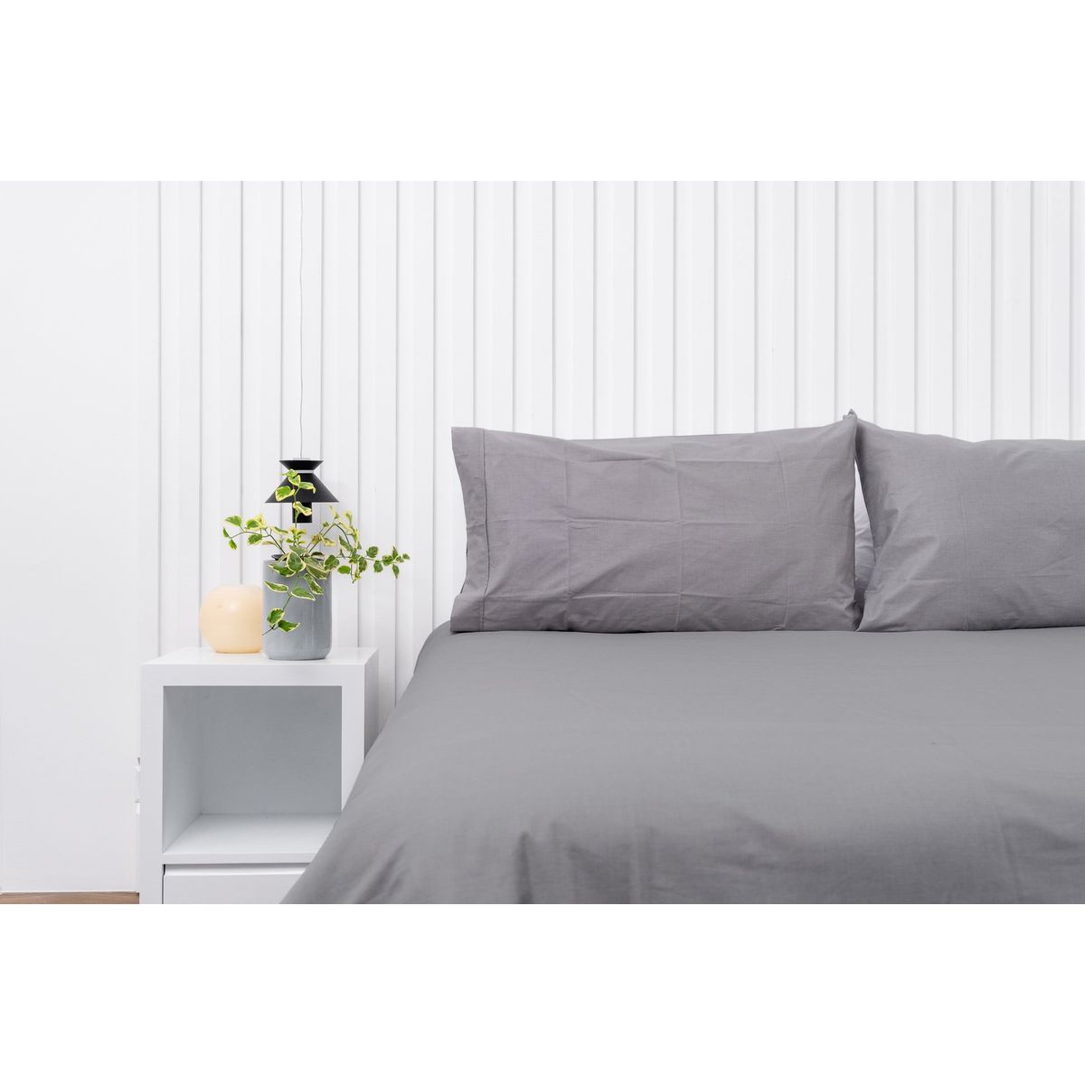 COBITEX HOME - Fundas De Almohada Lisas Plomo 2 plazas 100% Algodón