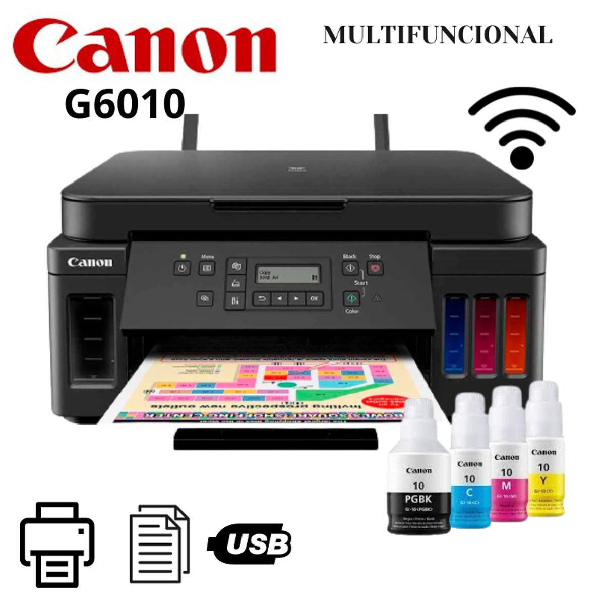CANON - Impresora Multifuncional Pixma G6010 Wifi Duplex