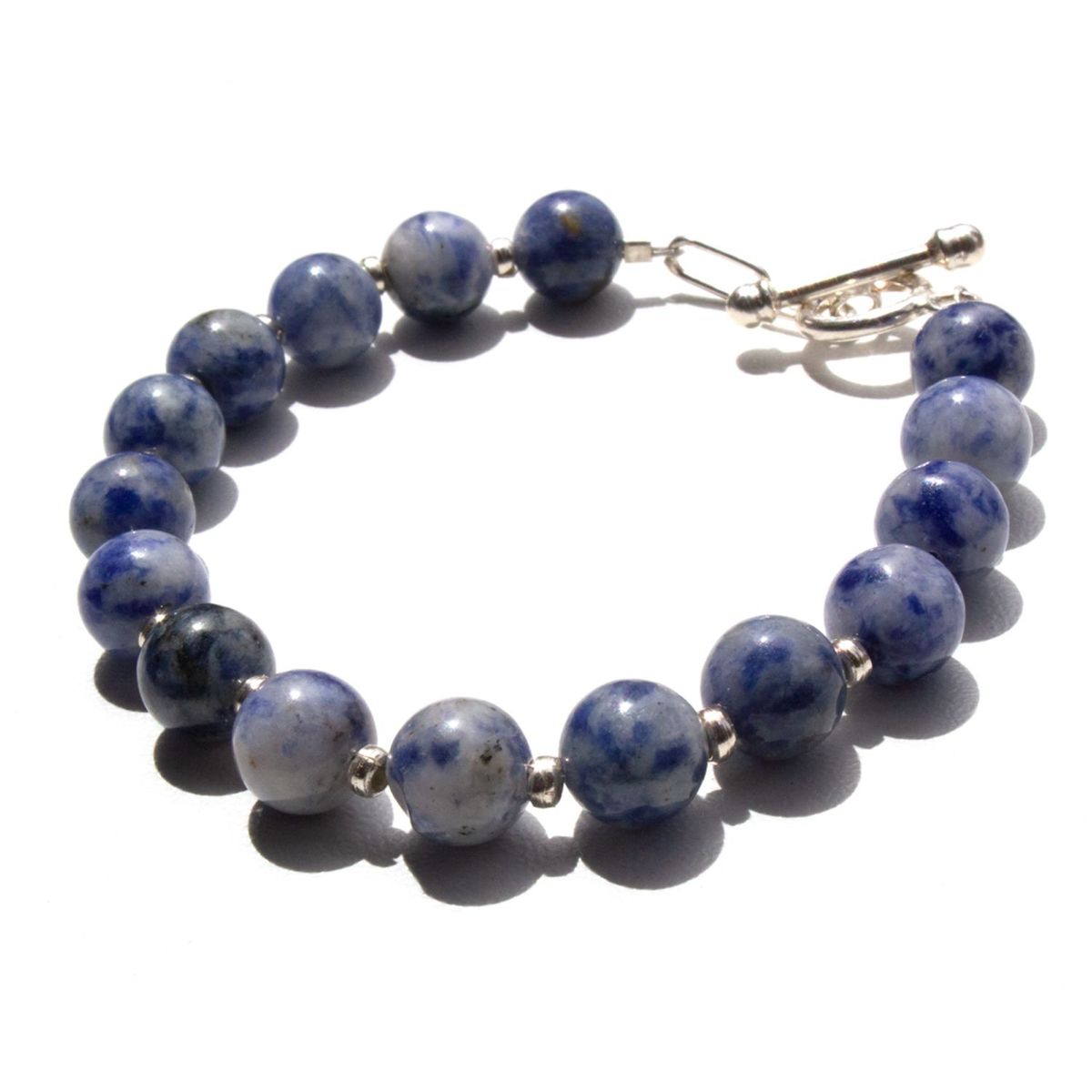 GENERICO - Pulsera Lapislázuli con Detalles en Plata 1Ley