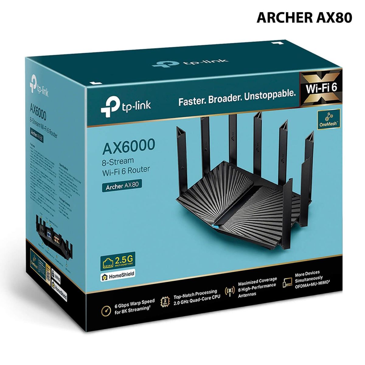 TP LINK - TP-LINK ROUTER AX6000, 8 ANTENAS (ARCHER AX80)