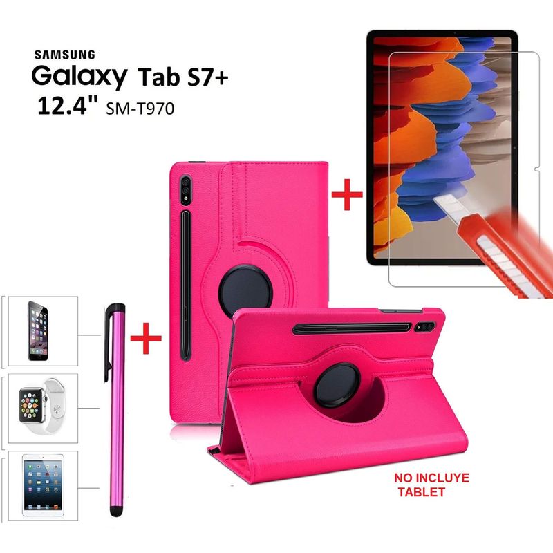 GENERICO - Funda + Mica + Lapiz para Samsung Tab S7+ Plus 12.4 SM-T970 Protector