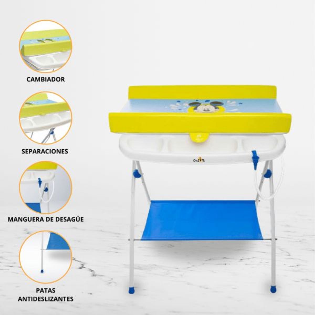 DISNEY - Bañera 2 Pisos Plegable para Bebé ''MICKEY MOUSE''