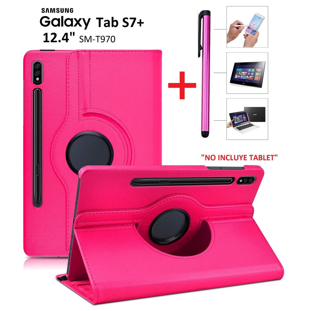 GENERICO - Funda Giratoria + Lápiz Óptico para Samsung Tab S7+ Plus 12.4 SM-T970