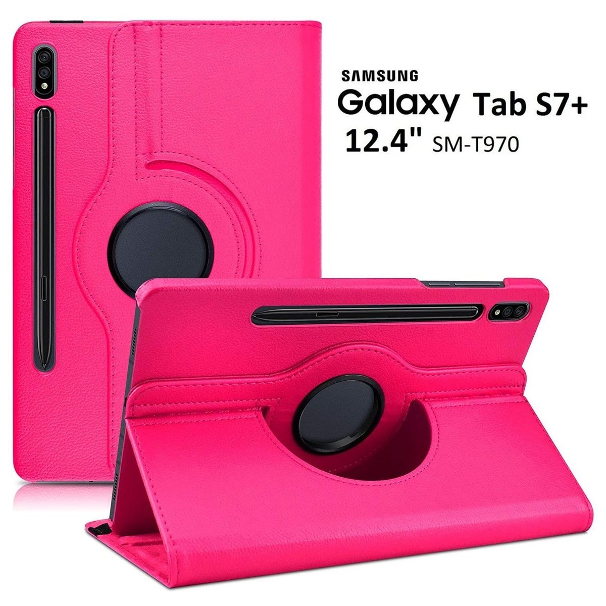 GENERICO - Funda Protector para Samsung Tab S7+ Plus 12.4 SM-T970 Case Flip Cover