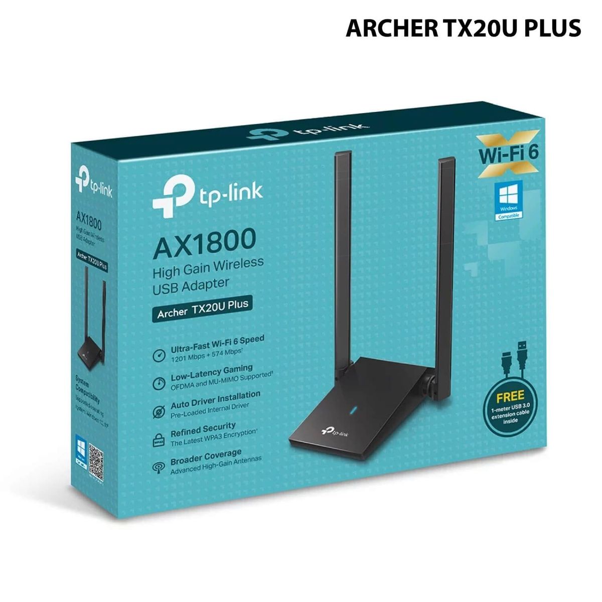 TP LINK - TP-LINK ADAPTADOR USB INALÁM ALTA GANANCIA AX1800 ARCHER TX20U PLUS