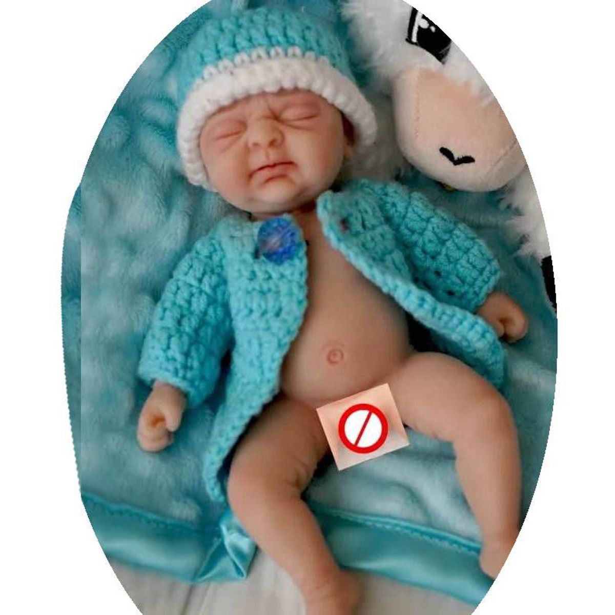 GENERICO - Mini Bebe Reborn Silicona Ojos Cerrados 18 cm - Niño