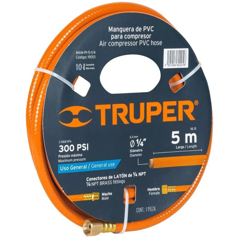 TRUPER - Manguera Armada 1/4" P/Pintor 5 MTS. 19013 Truper