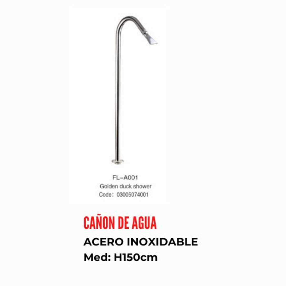 GENERICO - CAÑON DE ACERO INOX PARA PISCINAS 1.50 cm