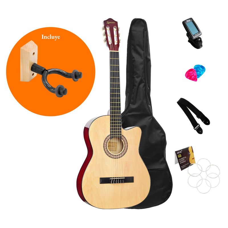 DJERSEN - Pack Guitarra Acústica Natural Djersen con Parante