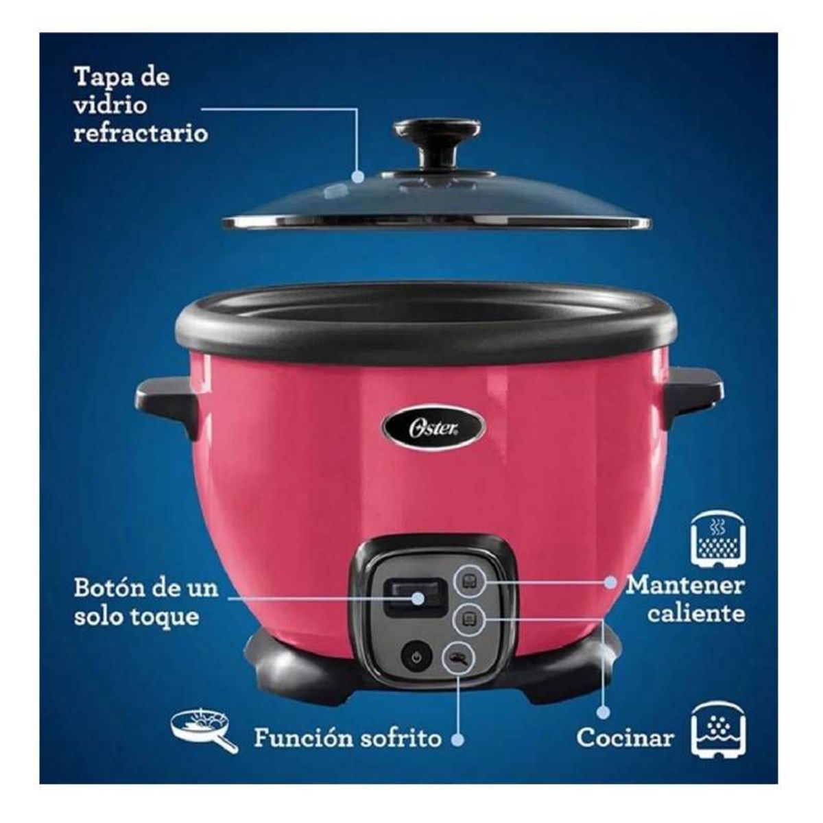 OSTER - OLLA ARROCERA OSTER MULTIUSOS 1.8 LT CON FUNCION SOFRITO - CKSTRG8029M