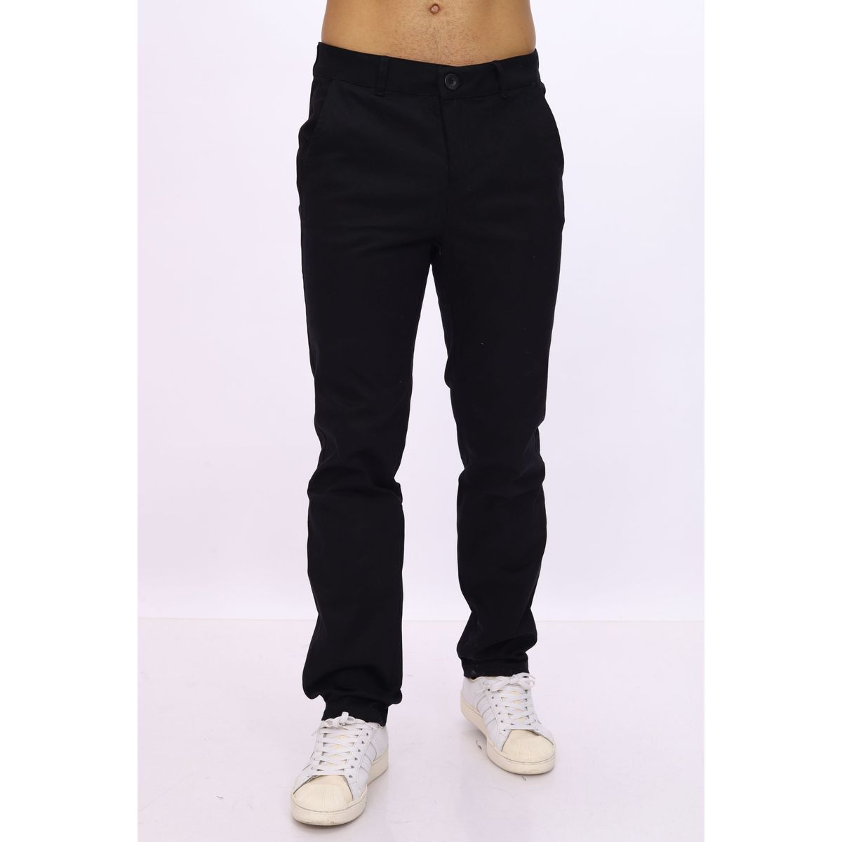 J JERAOUS - pantalón JERAOUS de hombre regular drill Negro