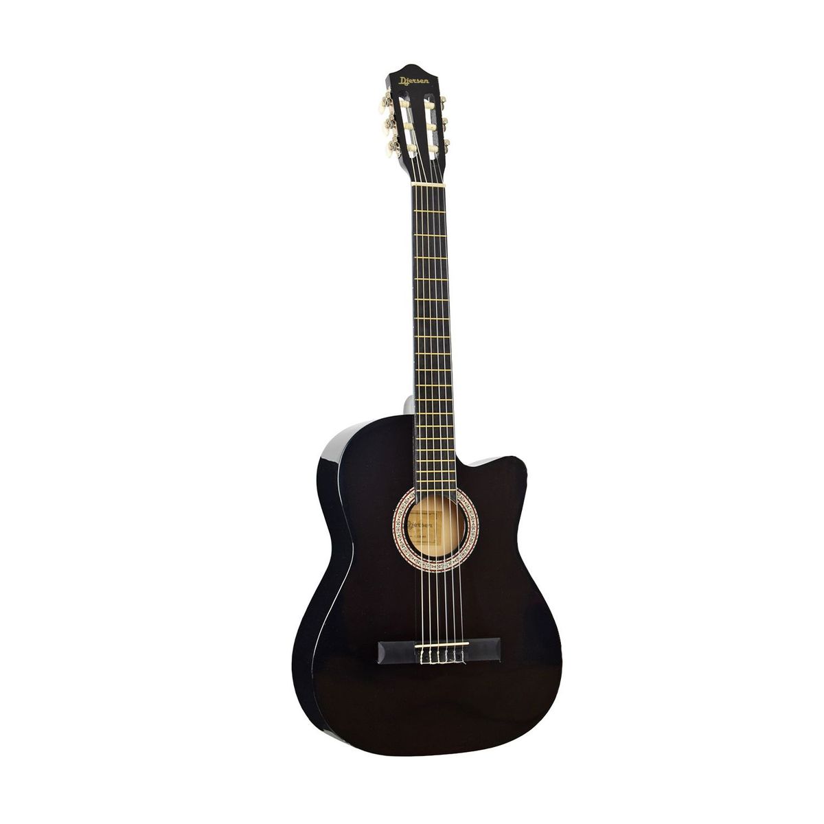 DJERSEN - Pack Guitarra Acústica Negra Djersen con Parante