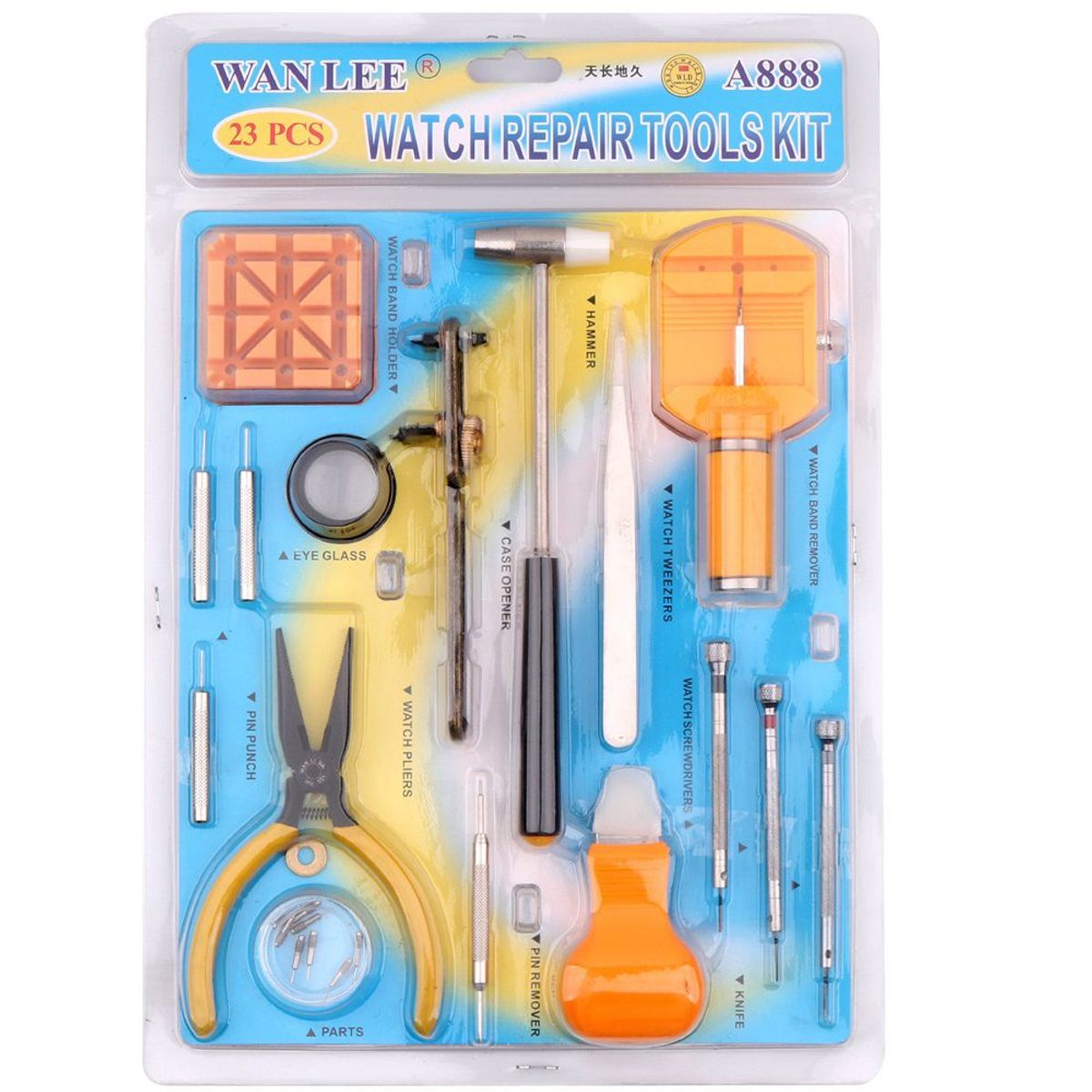 GENERICO - Kit Relojero de 23 Herramientas para Reparar Relojes