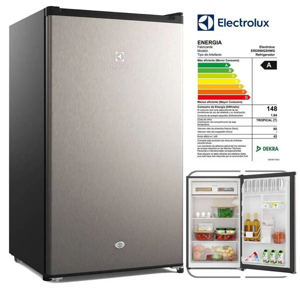 ELECTROLUX - Frigobar Electrolux 90L Premium Gris ERD090G2HWG