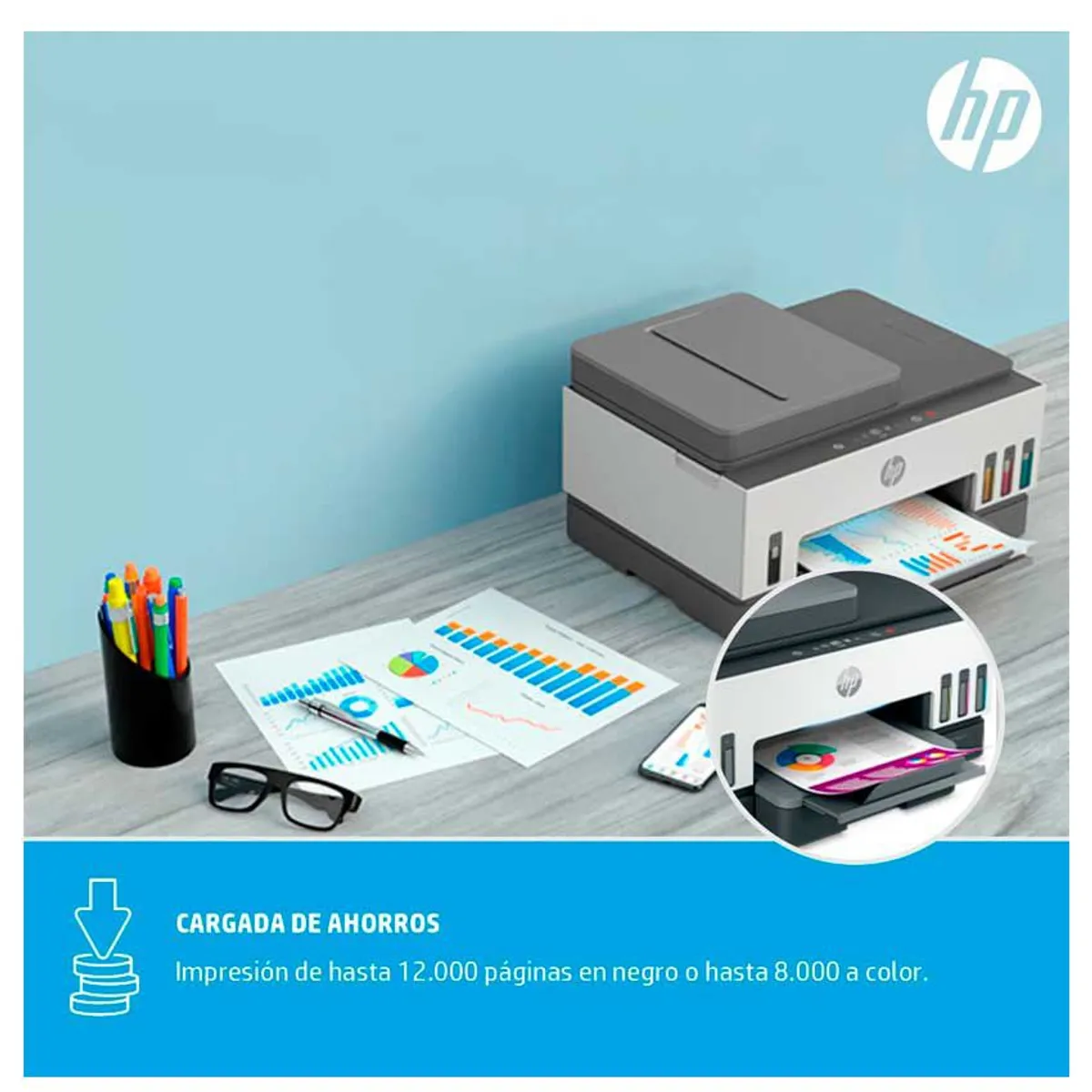 HP - Impresora HP Smart Tank 790 Multifuncional Dúplex ADF Puerto USB