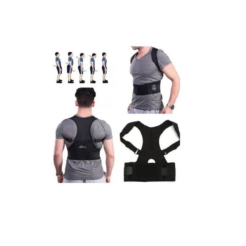 GENERICO - Corrector de Postura con Faja Ajustable evita dolor Lumbar y Espalda