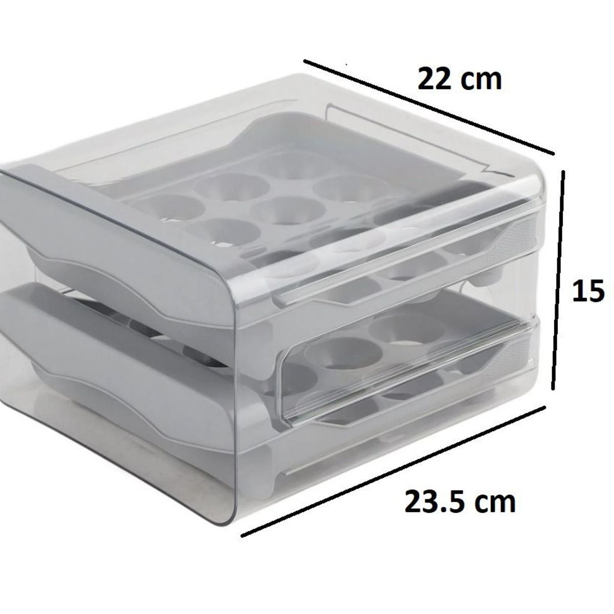 GENERICO - Organizador de Huevos bandeja cajón con doble Refrigerador