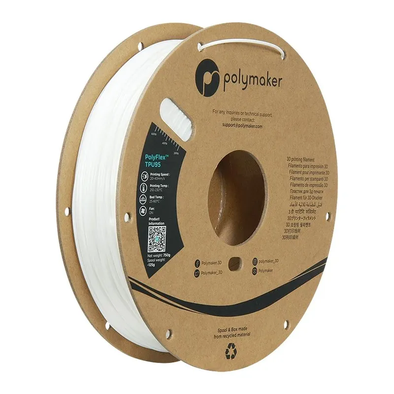 POLYMAKER - Filamento Polyflex Blanco TPU95 175mm 750g