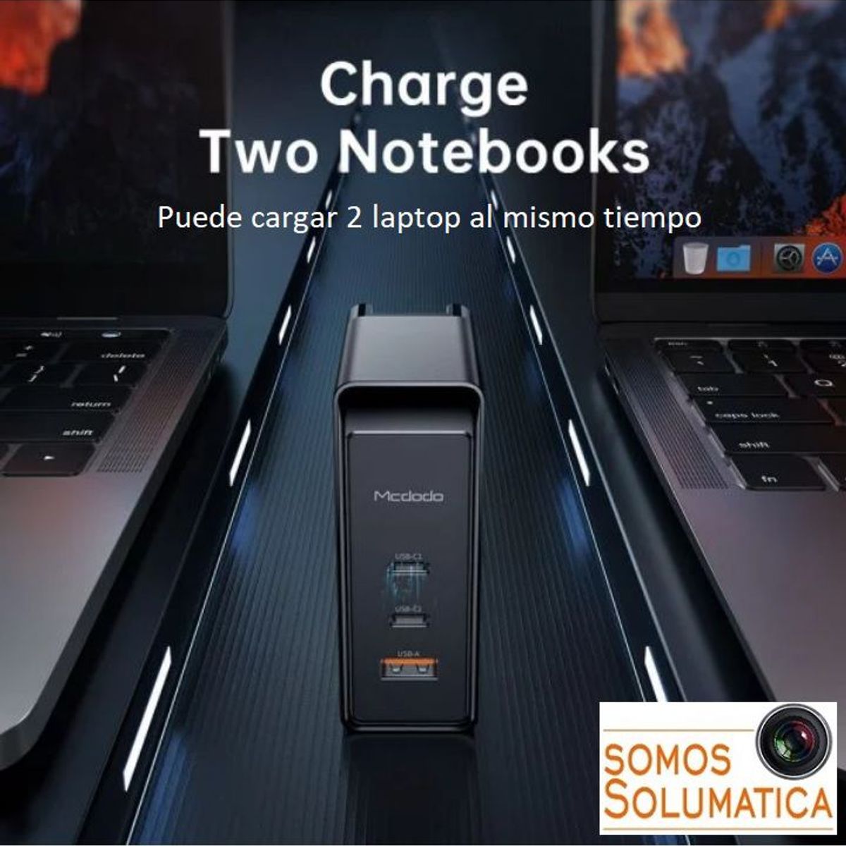 MCDODO - Cargador Mcdodo - tipo C Y Usb Rapida 100W - iPhone iPad Macbook