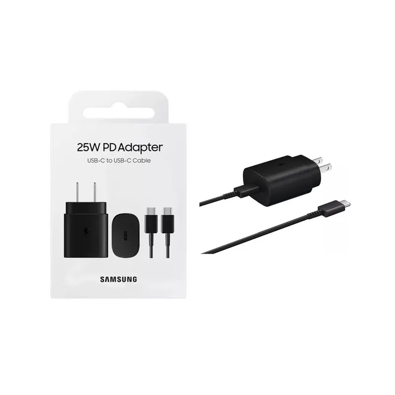 SAMSUNG - Cargador 25W Samsung USB C de Carga Rápida Original Negro
