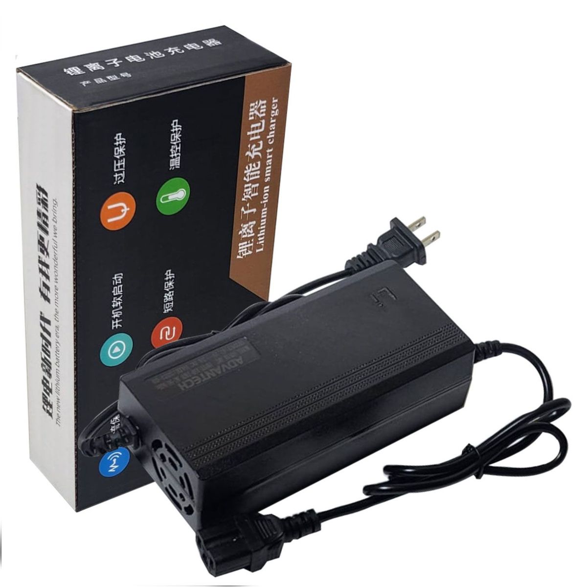 ADVANTECH - Cargador Para Moto Eléctrica de 60V Bat Litio Sal 67-2V 2A.