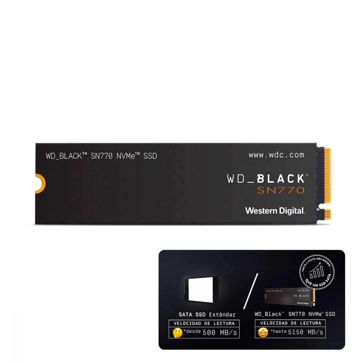 WESTER DIGITAL - Disco Sólido SSD Western Digital SN770 2TB M2 2280 PCIe WDS200T3X0E