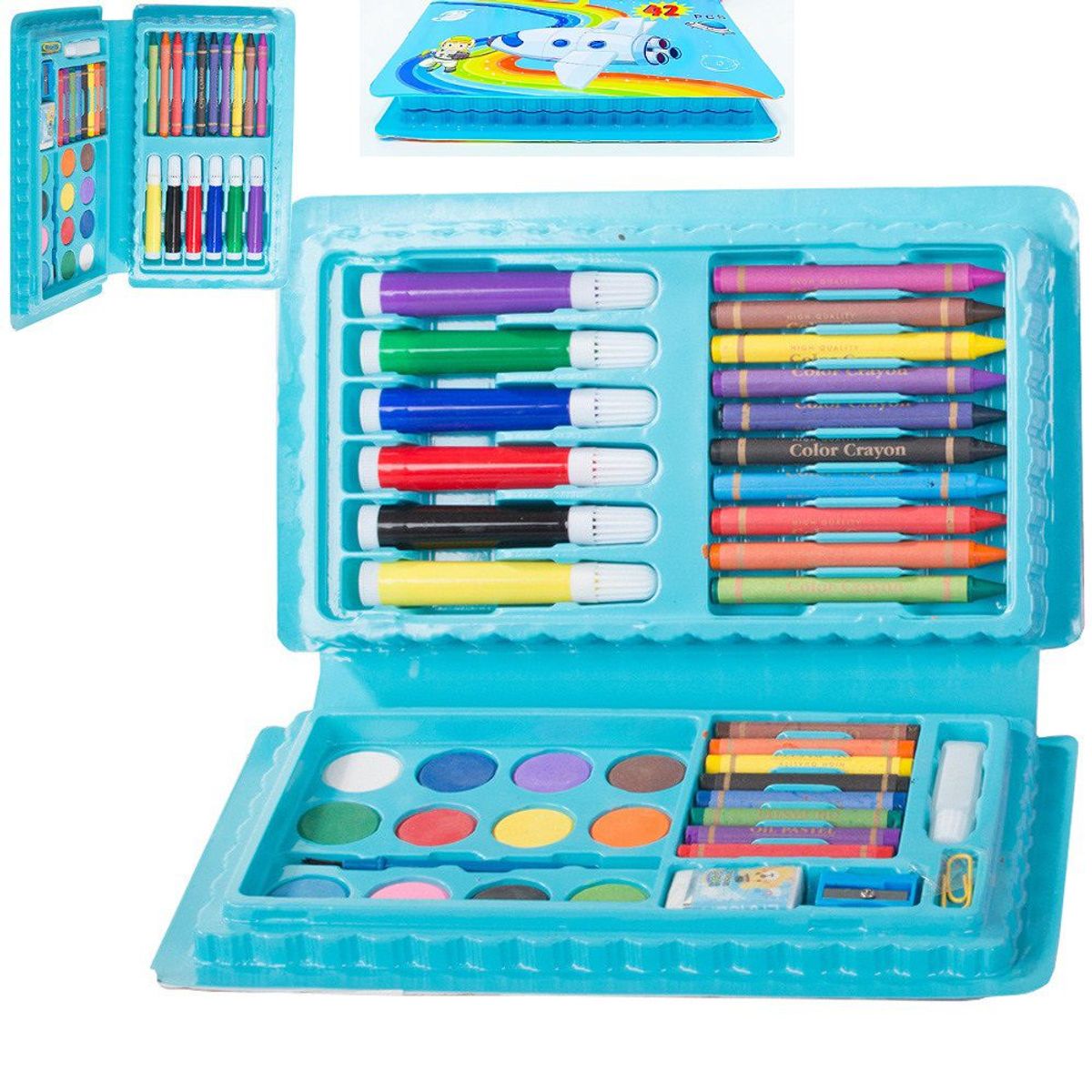 GENERICO - Set de arte 42 piezas kit para pintar escolar