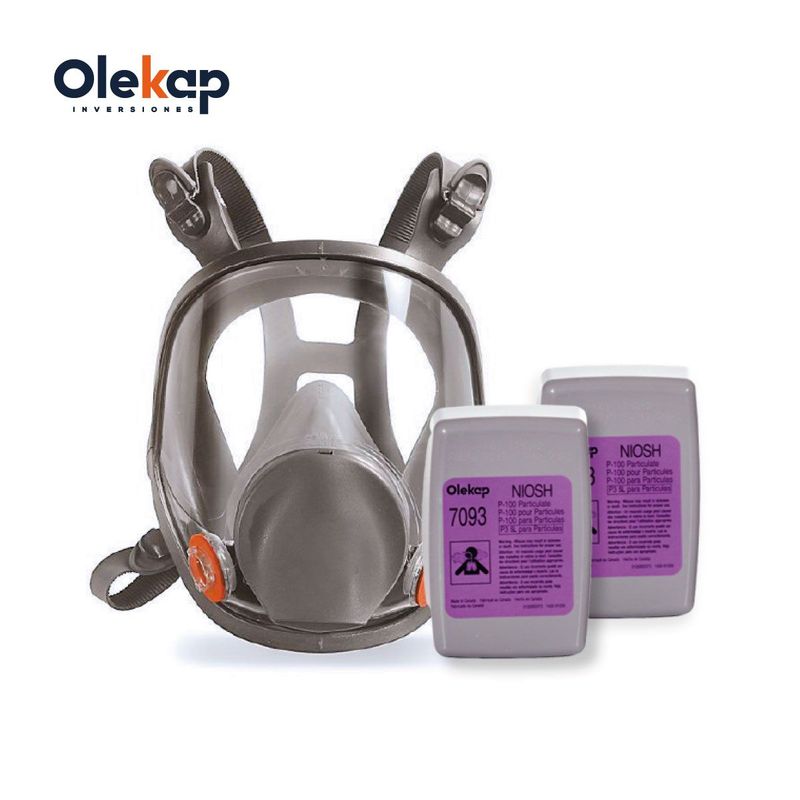 GENERICO - Respirador Rostro Completo + Filtros contra humos OLEKAP