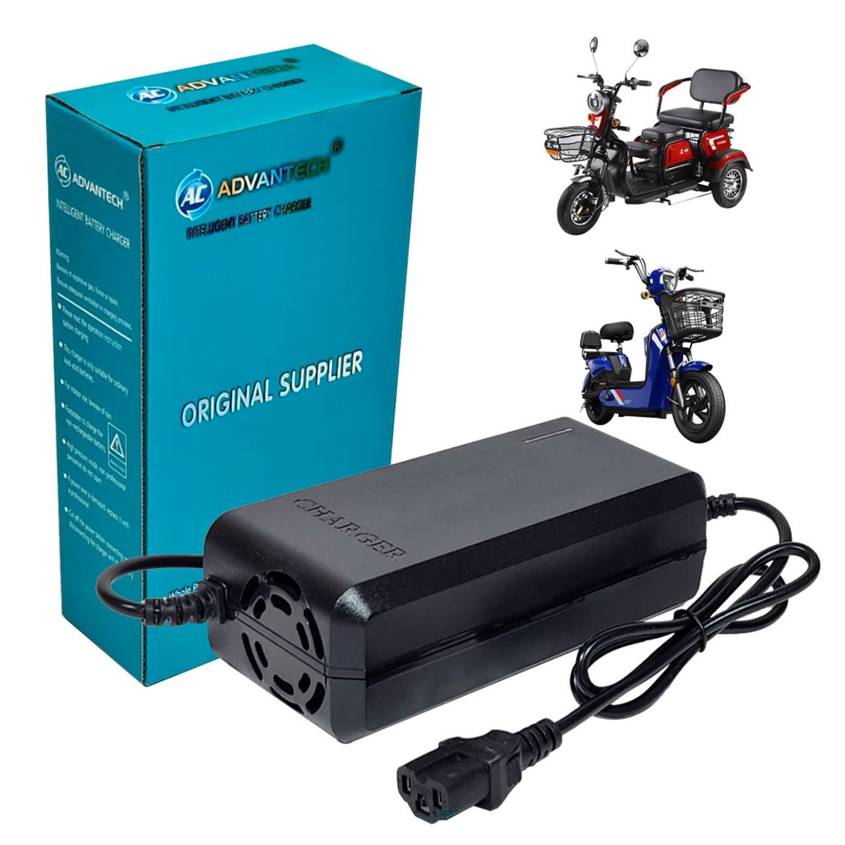 ADVANTECH - Cargador Para Moto Eléctrica 48V 20Ah Batería Plomo Acido