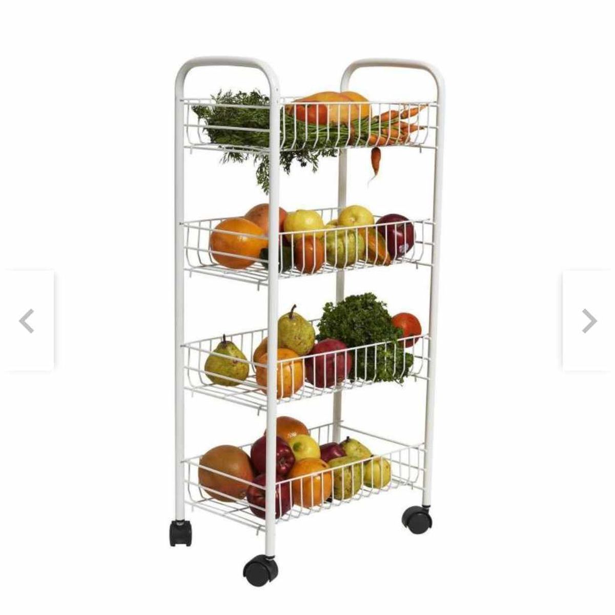 GENERICO - Verdulero de Cocina Organizador de 4 Niveles de Metal con Ruedas