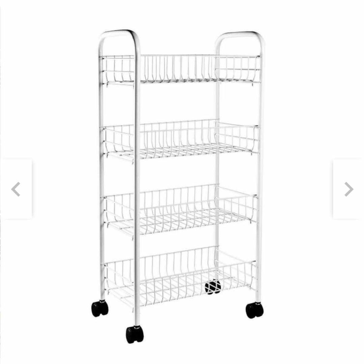 GENERICO - Verdulero de Cocina Organizador de 4 Niveles de Metal con Ruedas