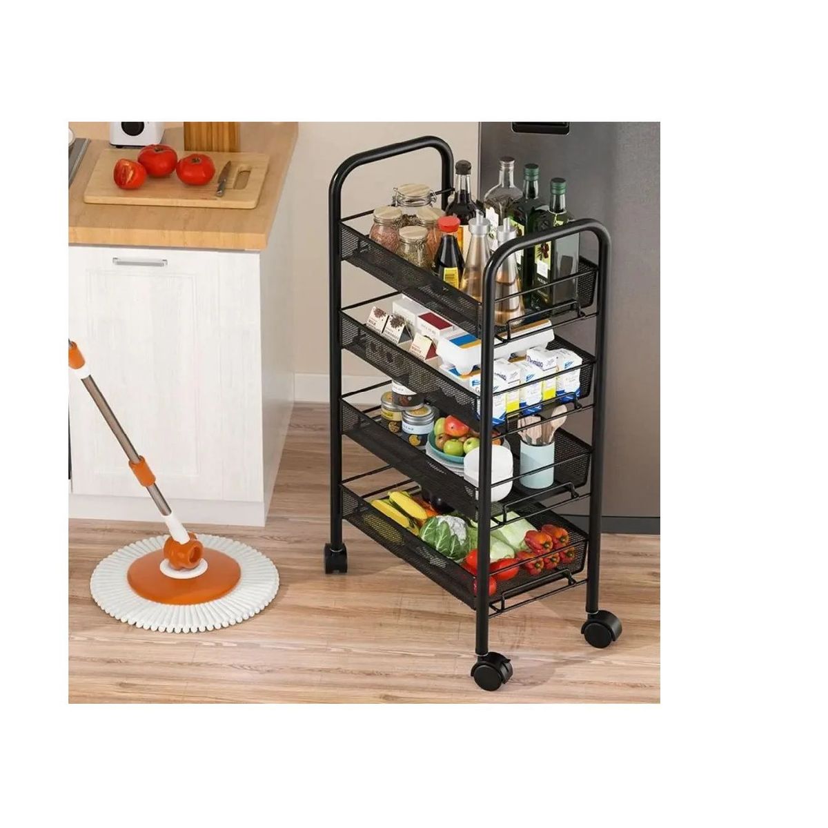 GENERICO - Carrito Organizador Multiusos 4 Niveles con Ruedas