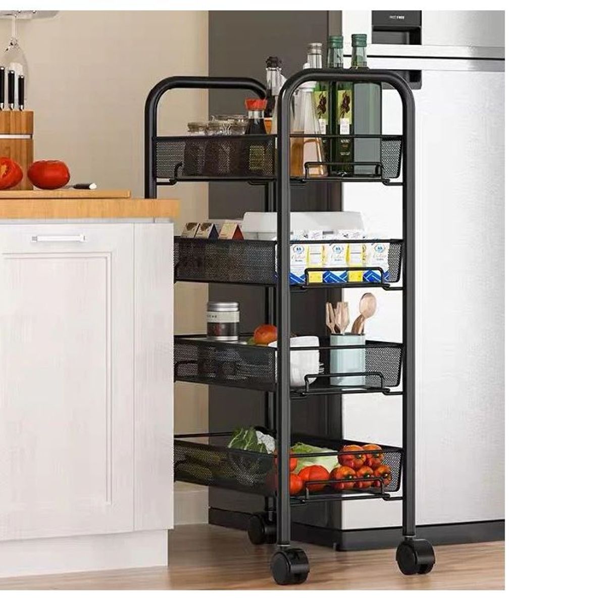 GENERICO - Carrito Organizador Multiusos 4 Niveles con Ruedas