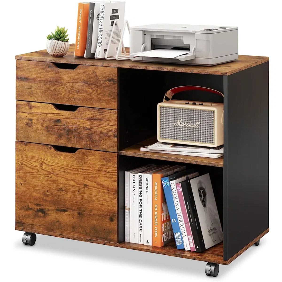 GENERICO - Archivador Premium Liverpool De Tres Cajones - Color Caramelo - Gaudi