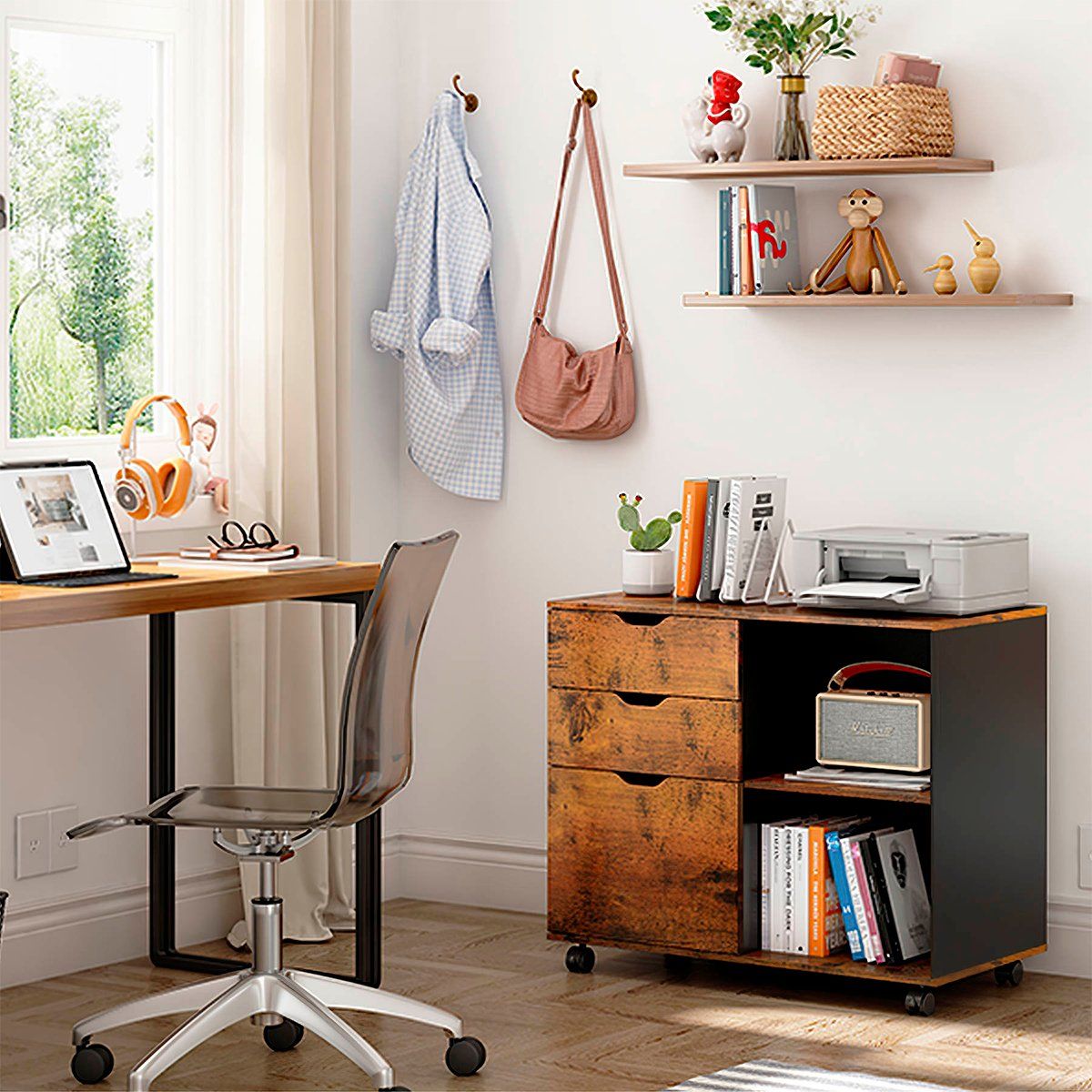 GENERICO - Archivador Premium Liverpool De Tres Cajones - Color Caramelo - Gaudi