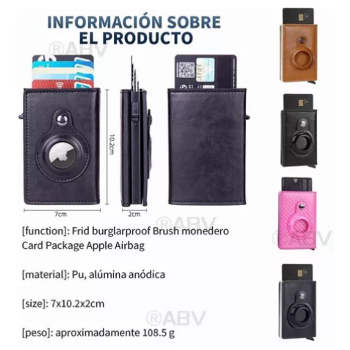 BAALATHKKO5 - Billetera Minimalista Con Porta Tarjetas Protección Rfid