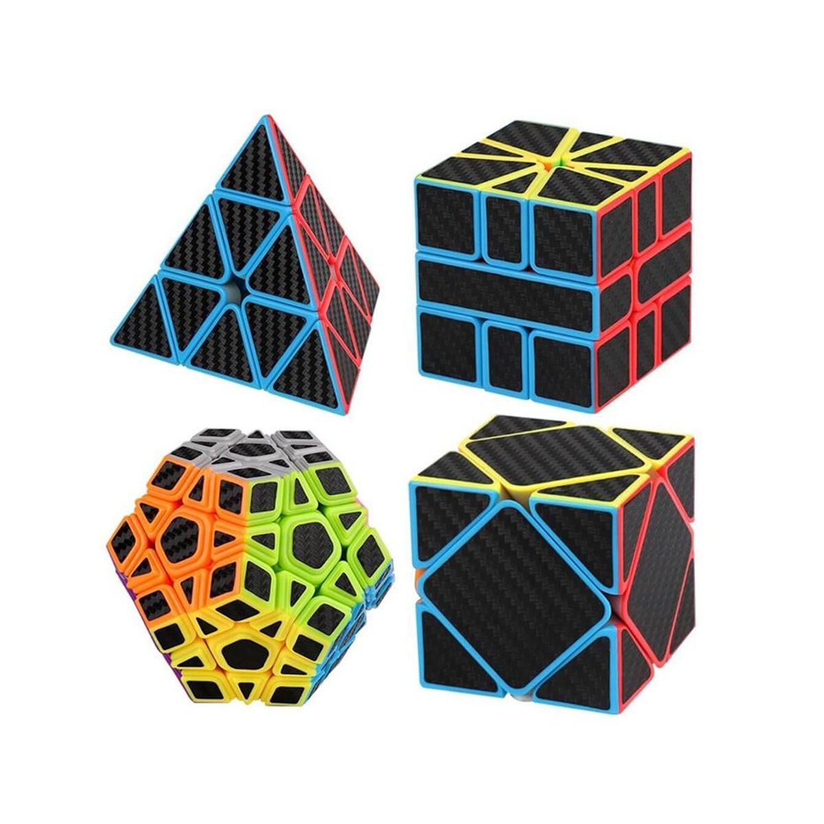 MOYU - Cubos Rubik Moyu - Set 4 Cubos Carbón