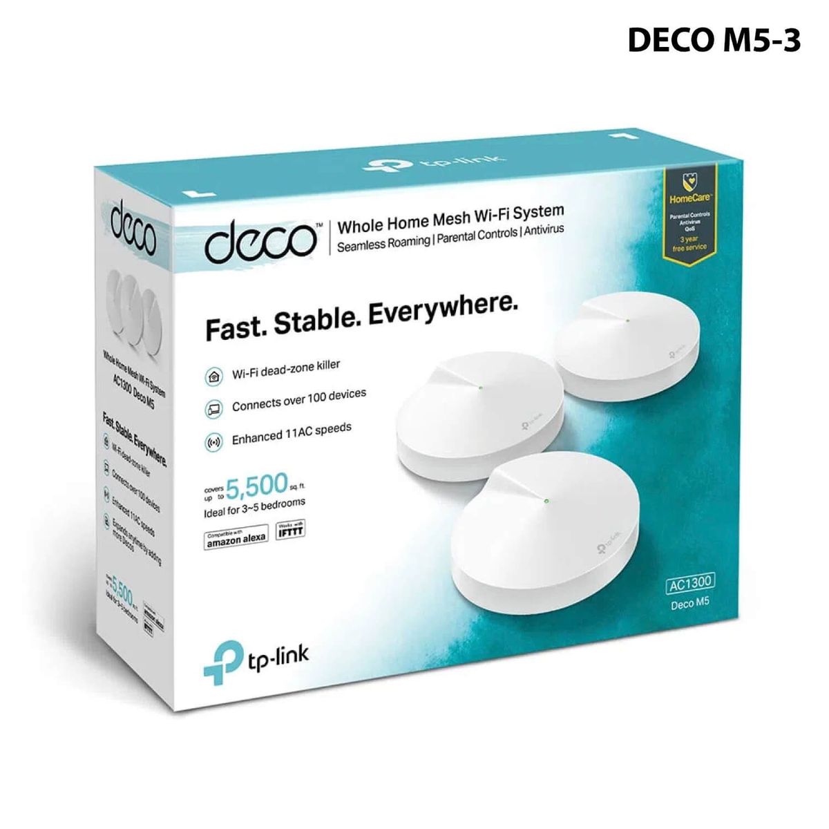 TP LINK - TP-LINK MESH KIT-3 AC1300, 4 ANTENAS INT, 2 PUERTOS GB (DECO M5-3)