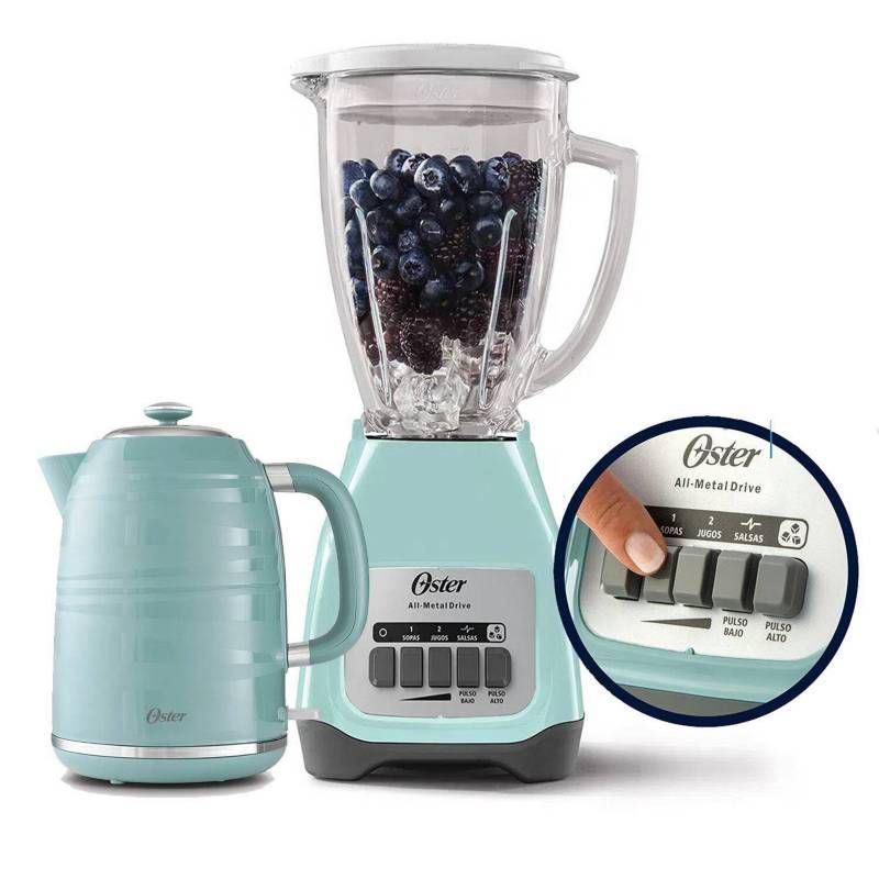 OSTER - Combo Oster Licuadora 2 Vel BLSTKAG-VPB +Hervidor 1.7lt