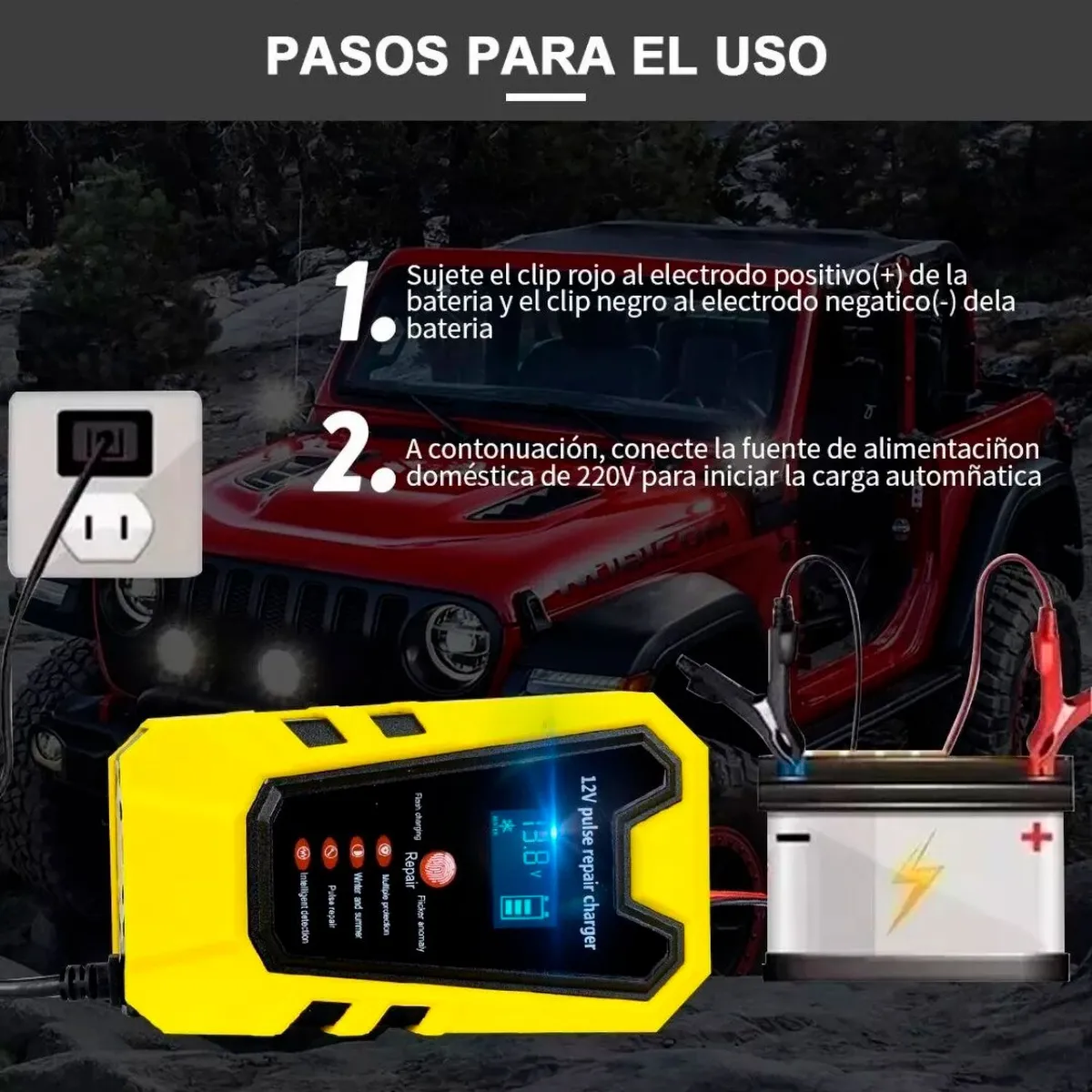 ADVANTECH - Cargador de Batería Inteligente Para Carro Moto de 12V 6A
